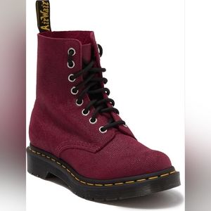 Dr. MARTENS 1460 PASCAL BOOTS IN CHERRY RED GLITTER RAY